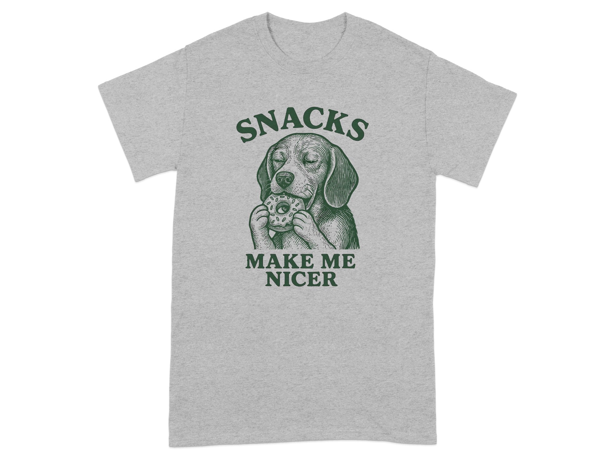 Snacks Make Me Nicer Dog T-Shirt Product