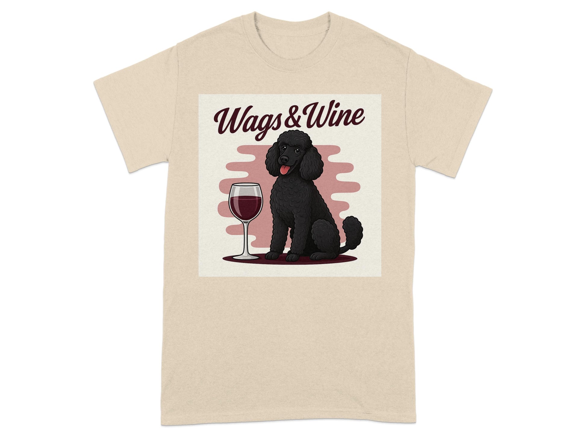 Wags and Wine Cute Black Dog with Red Wine Shirt product