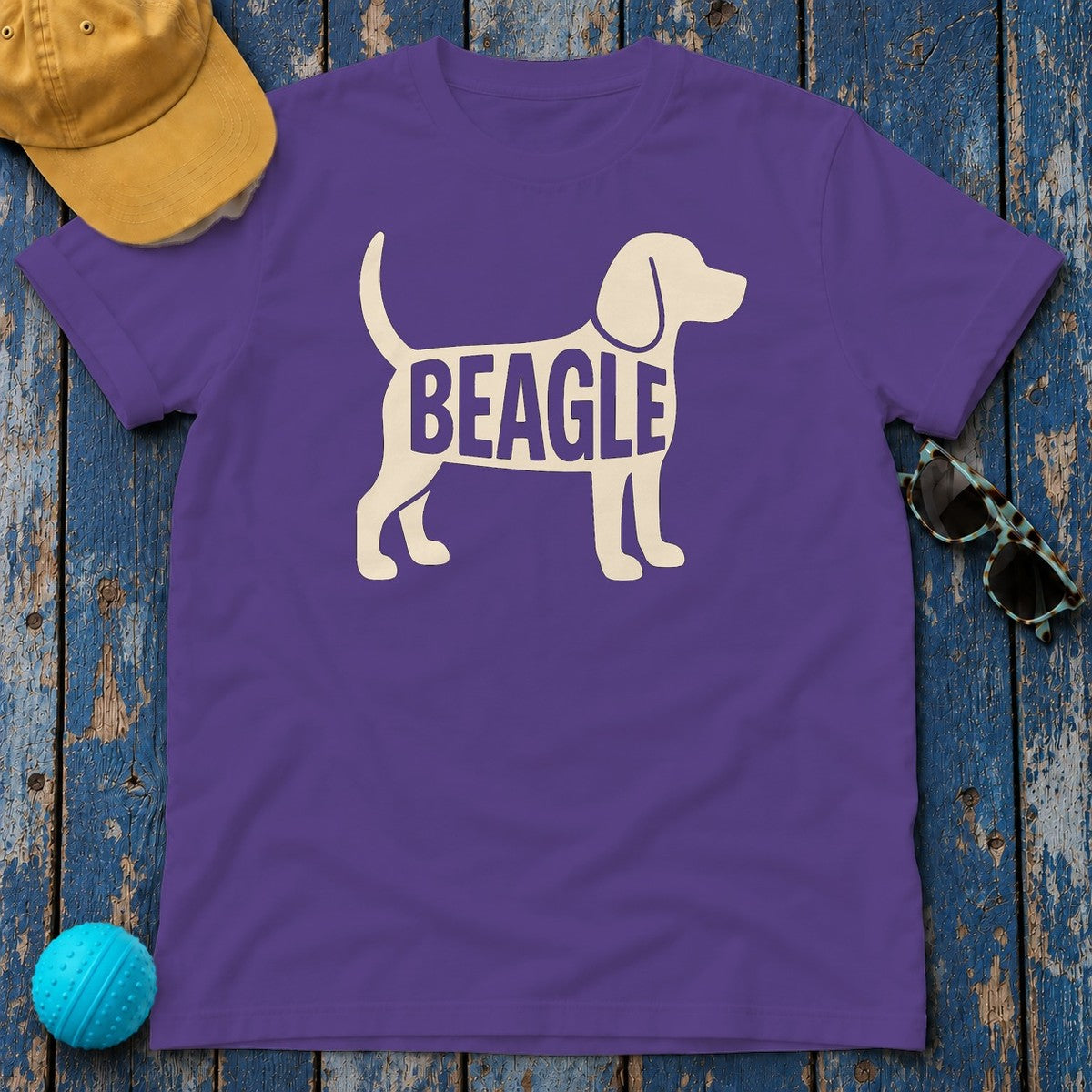 Minimalist Beagle Silhouette T-Shirt in Lilac