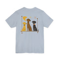 Retro Mid-Century Mod Labs Back Print Tee in Light Blue, back