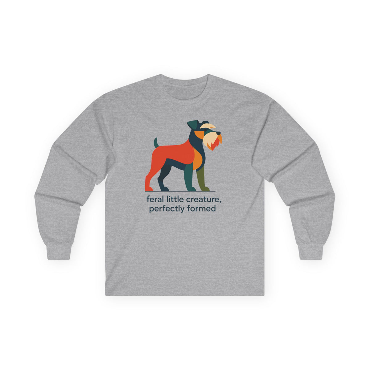 Feral Little Creature Schnauzer Long Sleeve Tee in Sport Grey