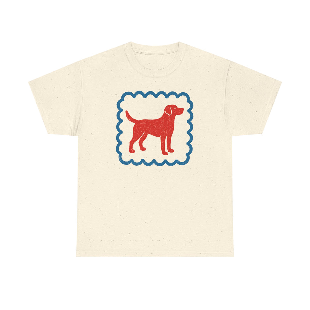 Cute Labrador Retriever Drawing With Border Style Frame Artistic T-Shirt