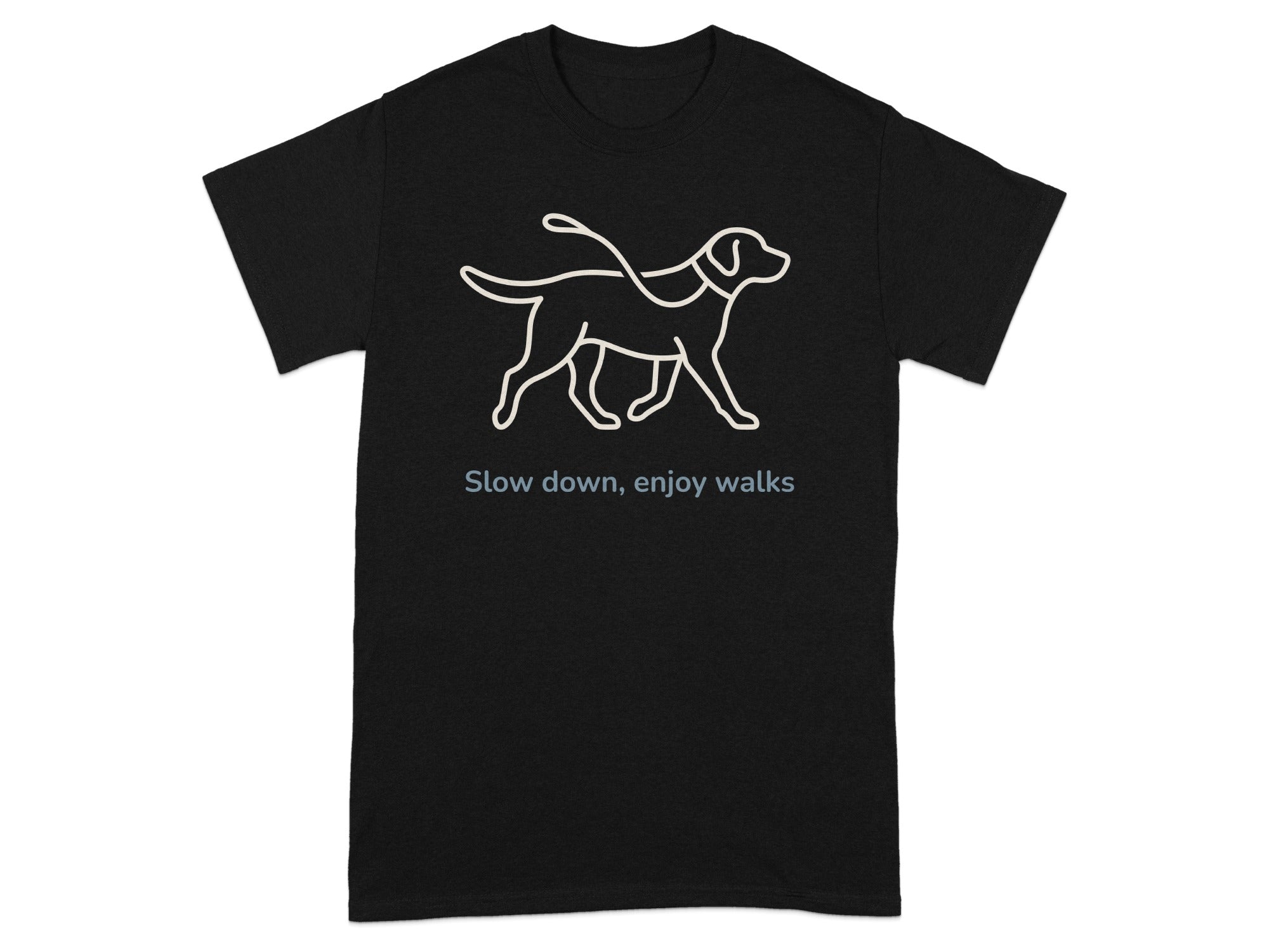 Slow Down Enjoy Walks Dog Graphic T-Shirt