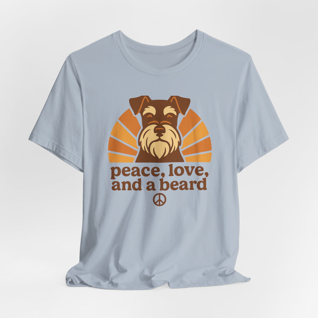Peace Love and a Beard Schnauzer T-Shirt