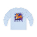 Playful Corgi Illustration Long Sleeve Tee in Light Blue