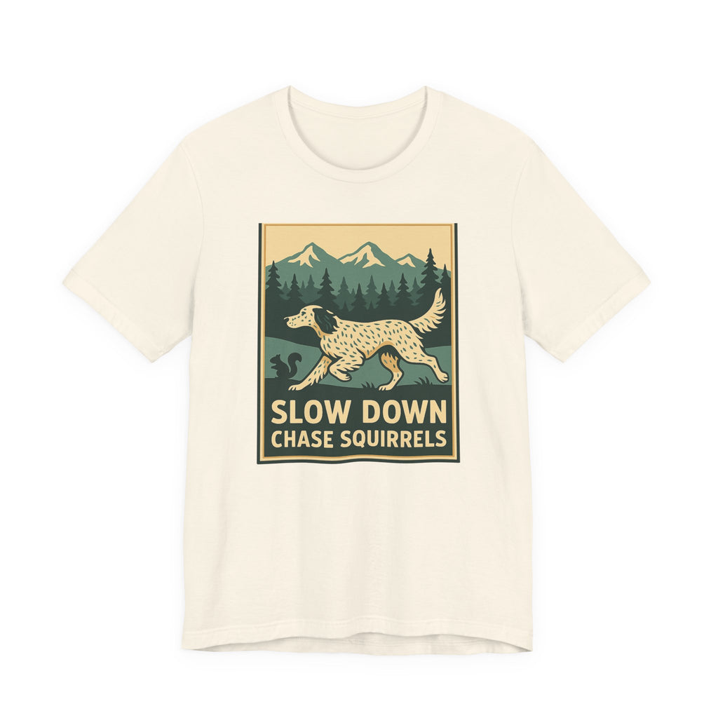 English Setter Chase Squirrels Tee