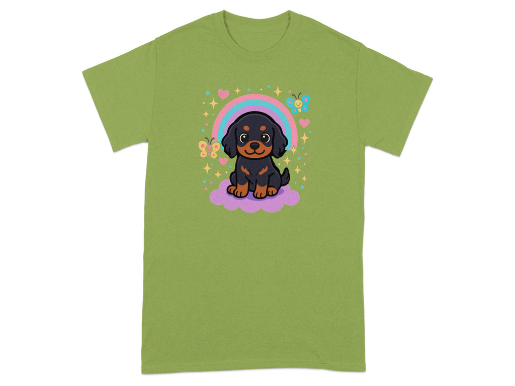 Cute Rottweiler Puppy with Hearts and Butterflies T-shirt