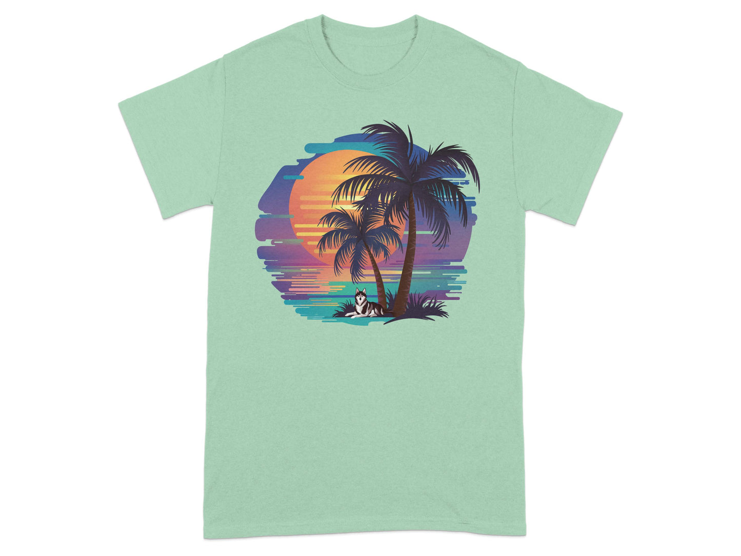 Vintage Sunset Beach Palm Trees Graphic T-Shirt product