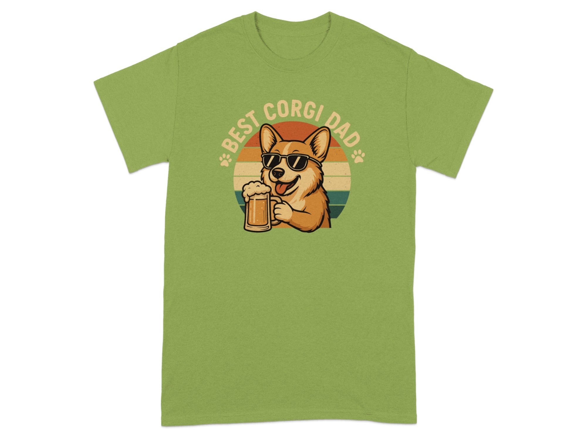 Best Corgi Dad with Sunglasses and Beer Shirt