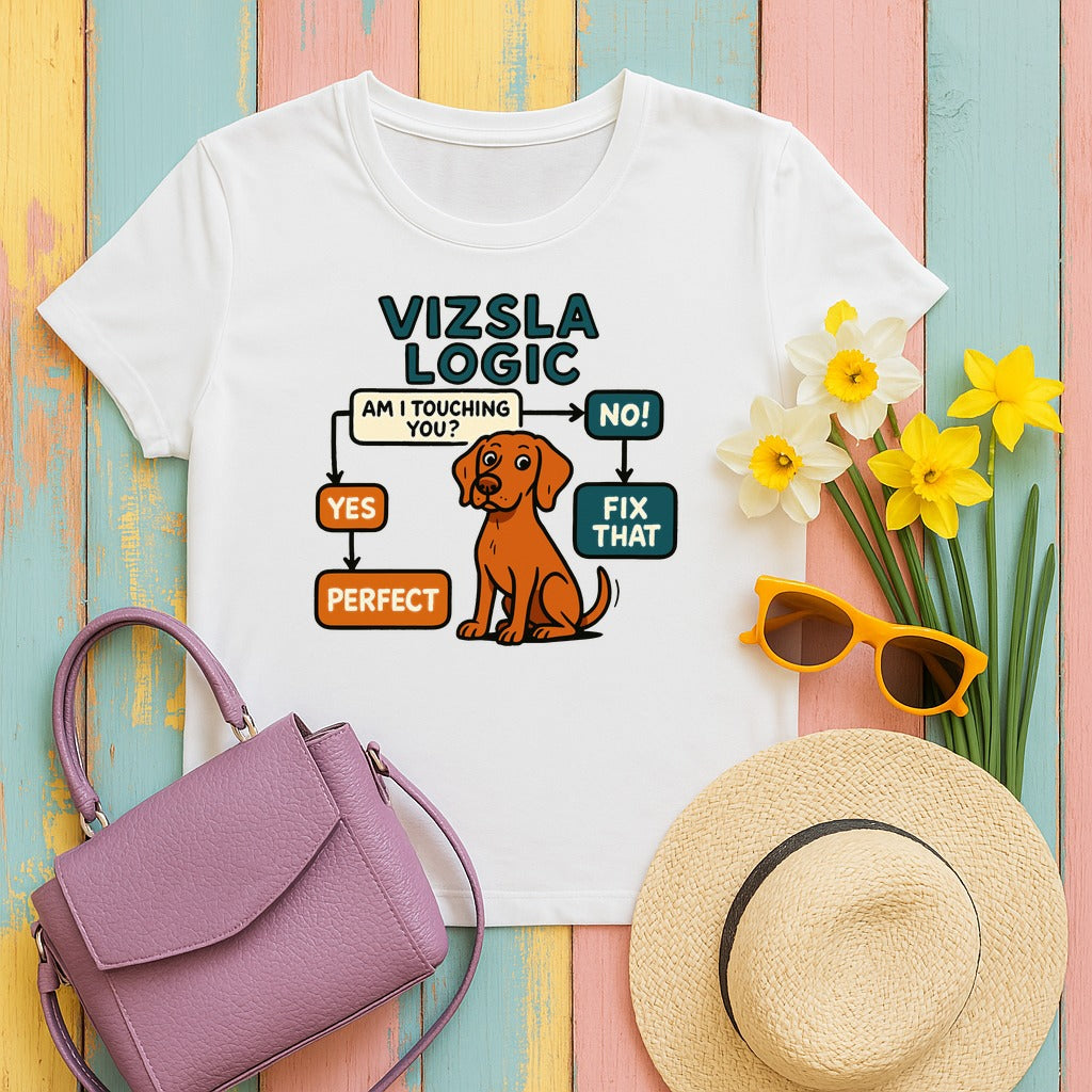 Vizsla Logic Flowchart Premium T-Shirt in White