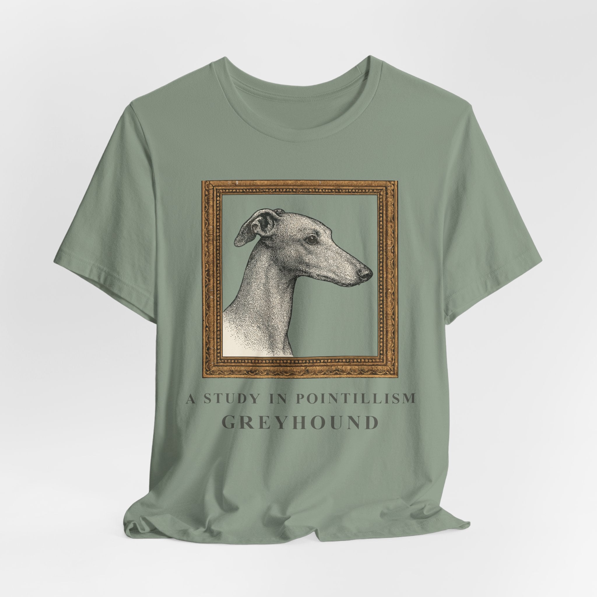 Greyhound A Study in Pointillism Tee