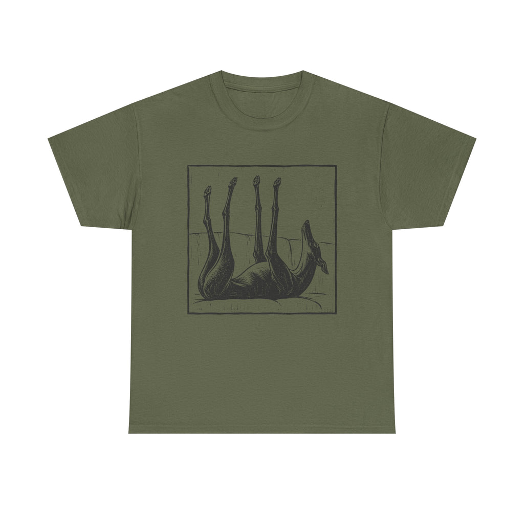 Upside Down Sleeping Greyhound T-Shirt
