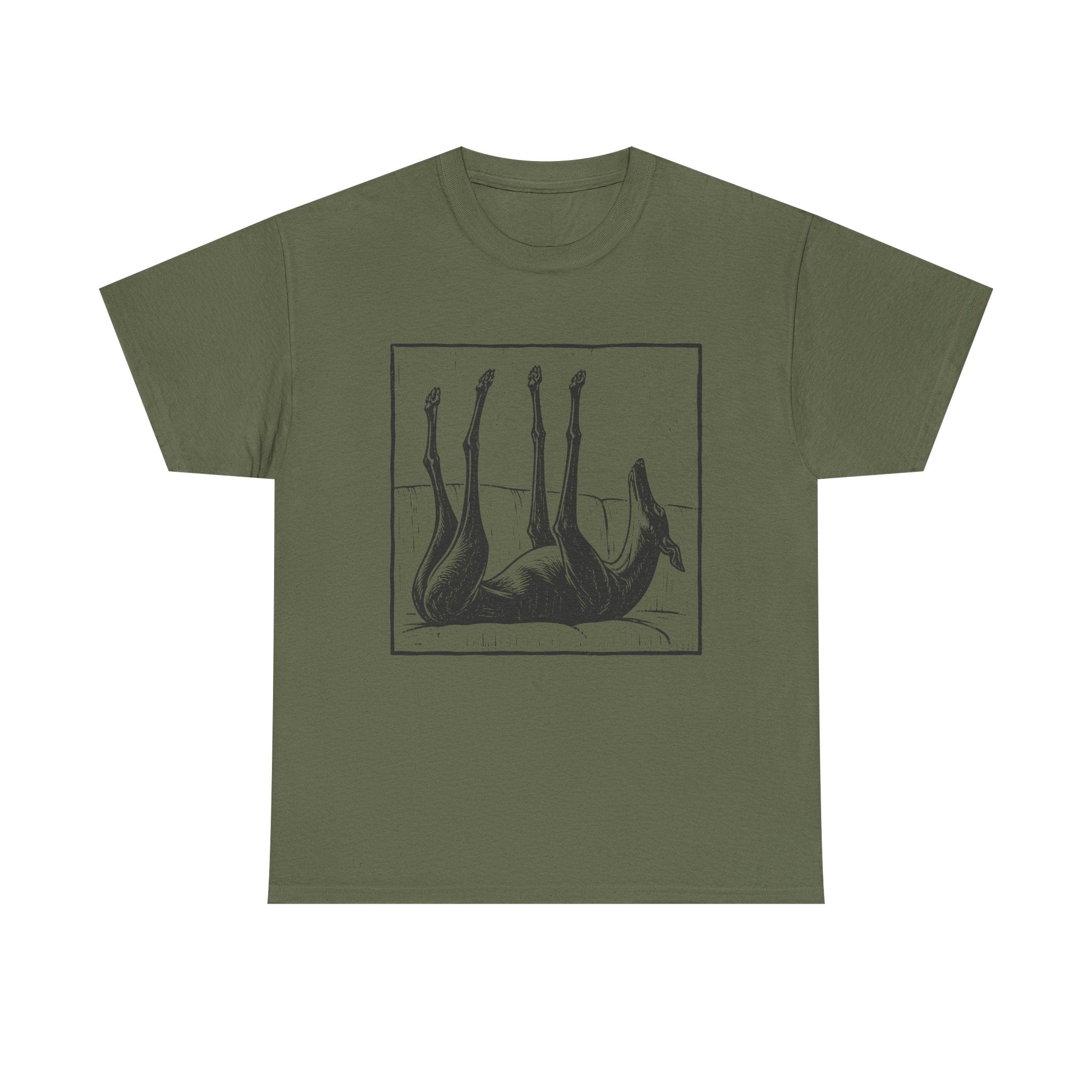 Upside Down Sleeping Greyhound T-Shirt
