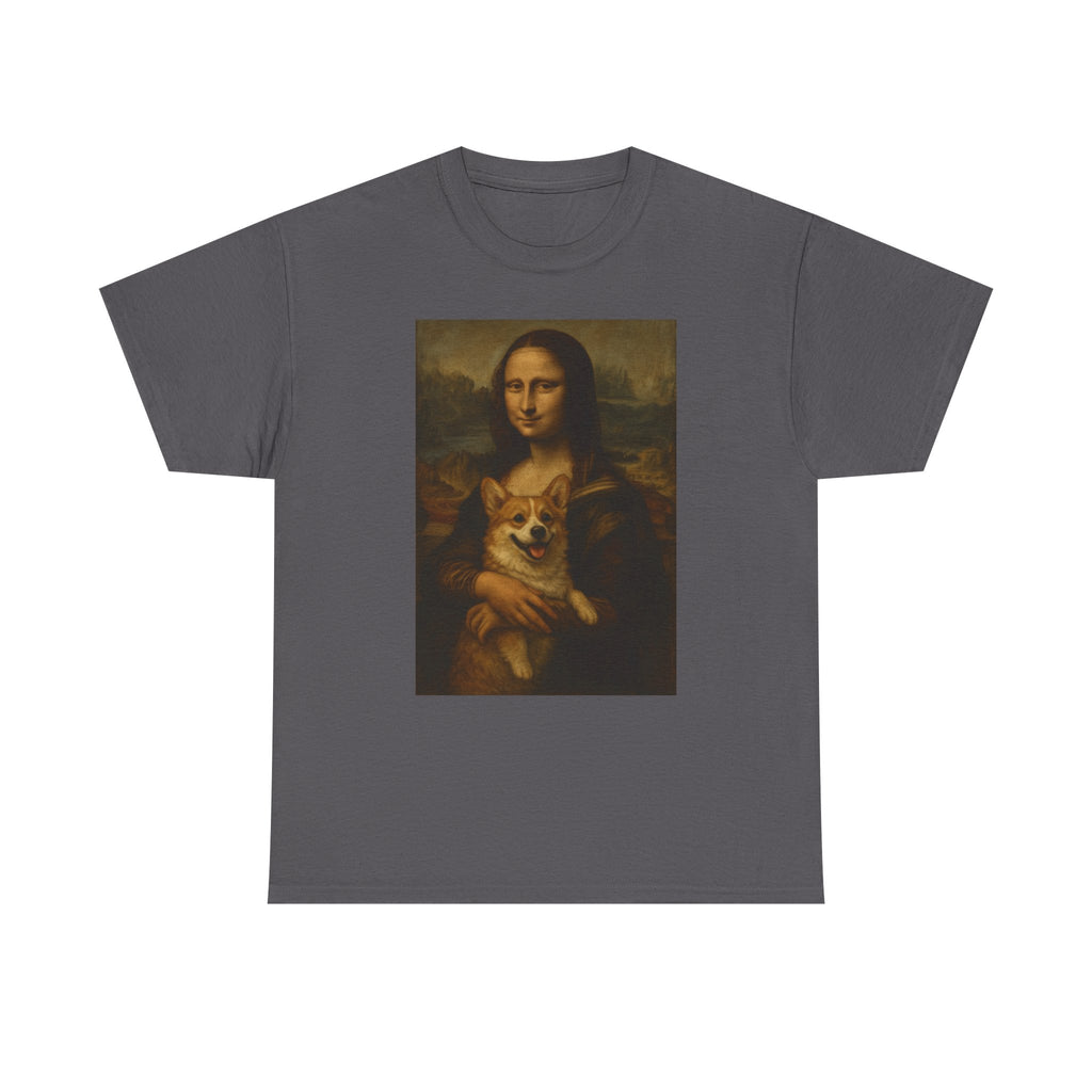 Mona Lisa and Corgi Fine Art Portrait Funny Meme T-Shirt