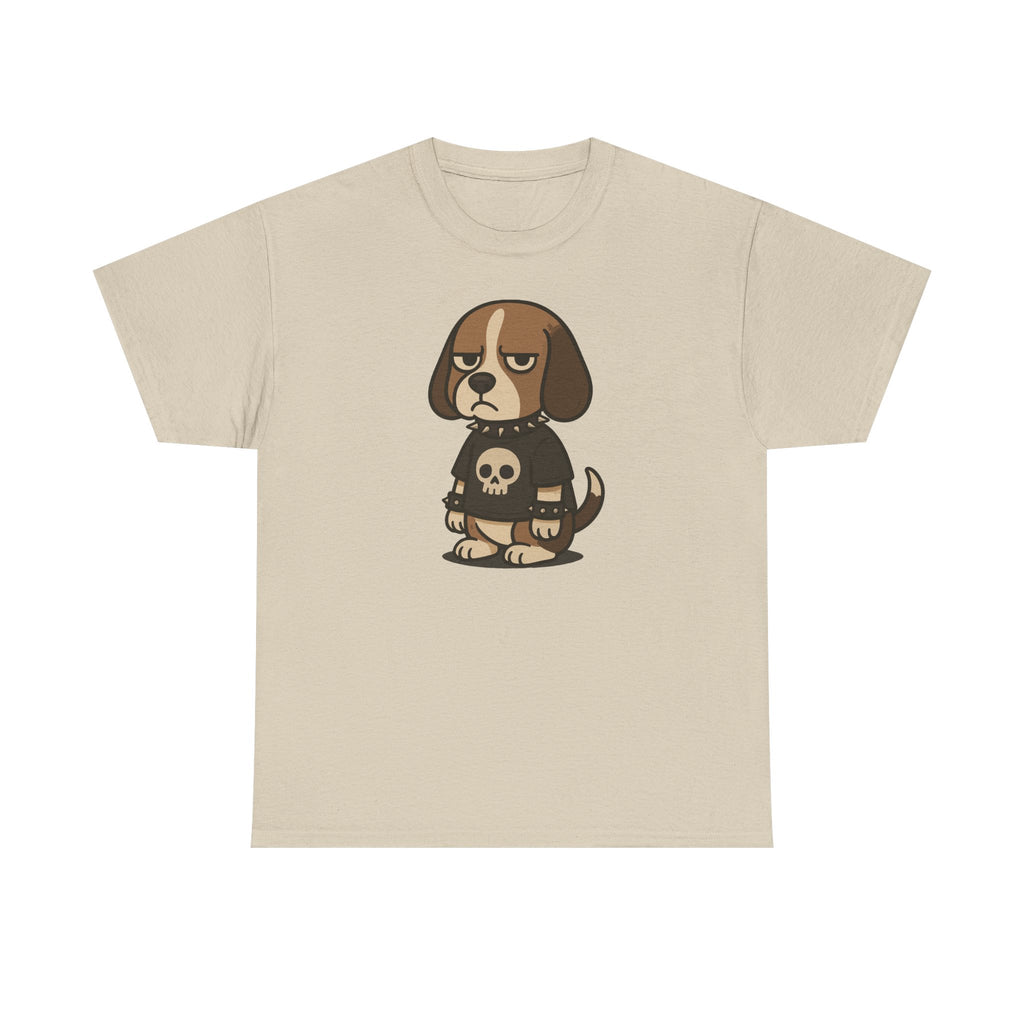 Goth Punk Beagle With Spiked Collar and Skull T-Shirt