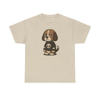 Goth Punk Beagle With Spiked Collar and Skull T-Shirt