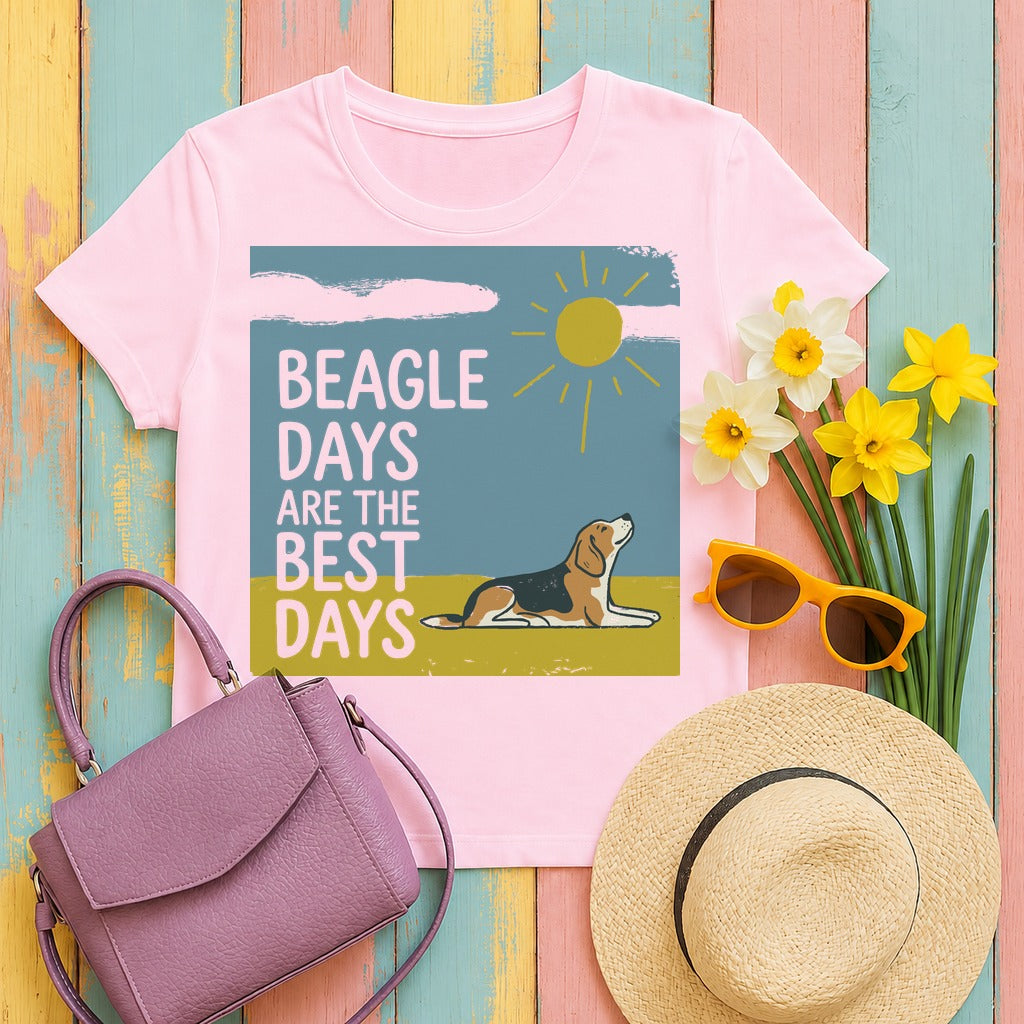 Beagle Days Best Days T-Shirt in Light Pink