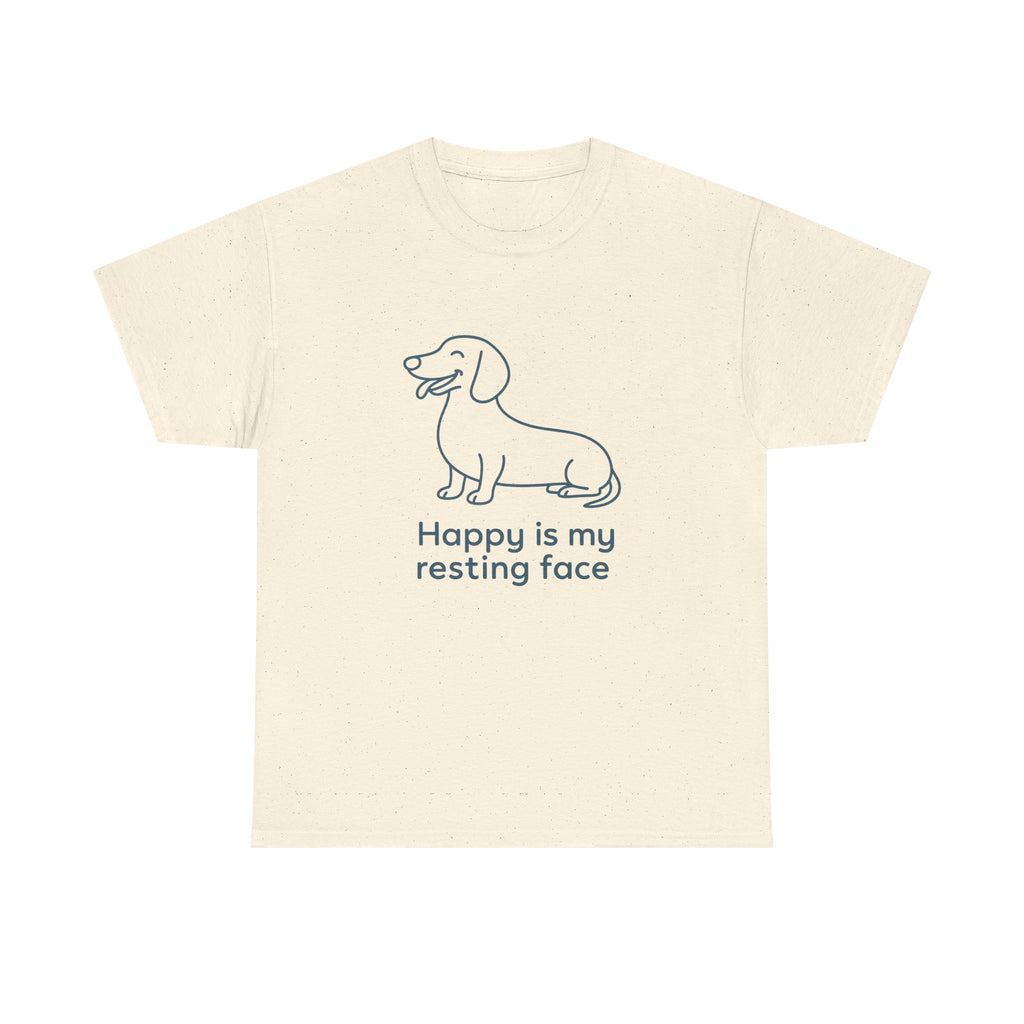 Happy Is My Resting Face - Funny Dachshund Tee