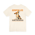 Reporting Live Howling Beagle Back Print Tee in Natural, back