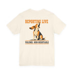 Reporting Live Howling Beagle Back Print Tee in Natural, back