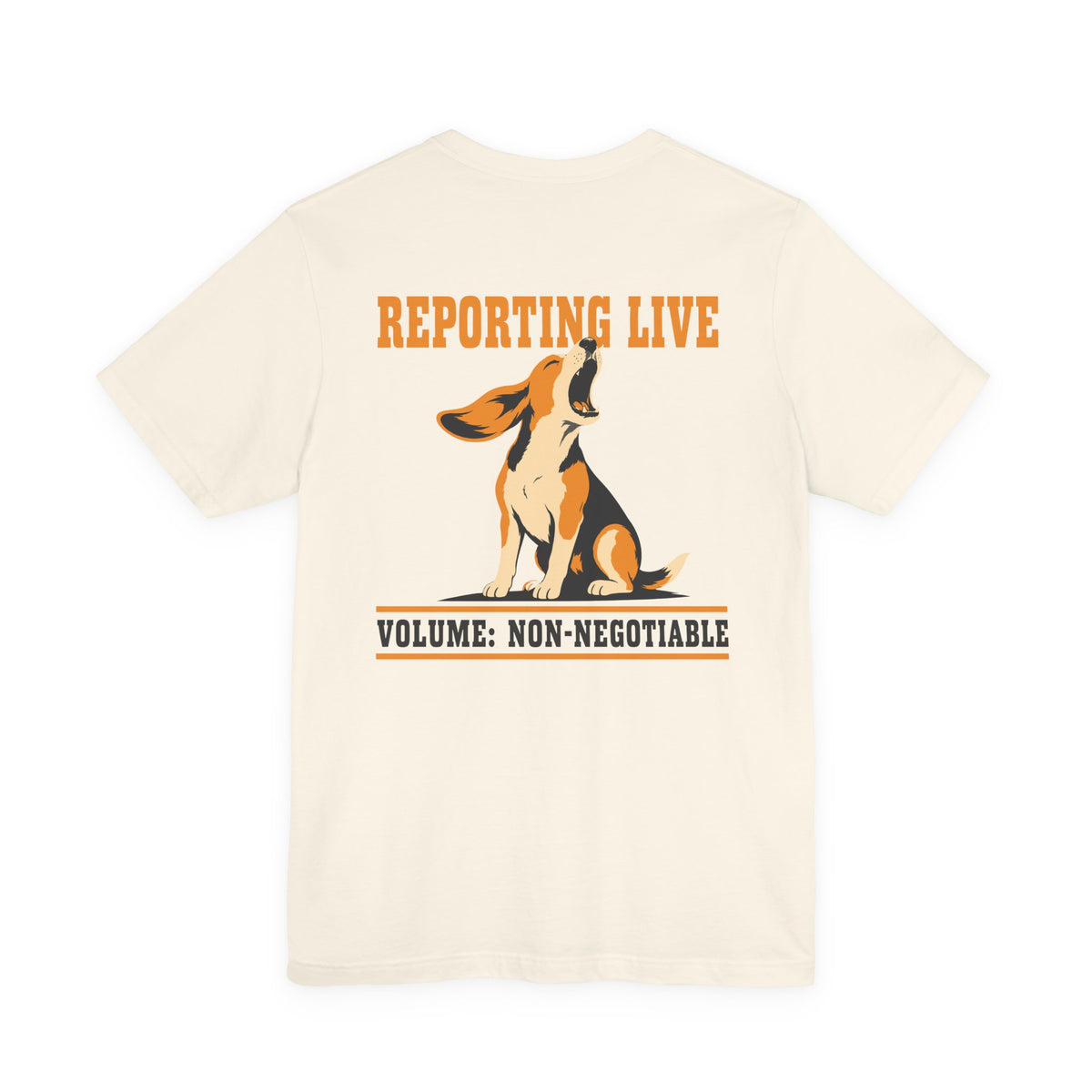 Reporting Live Howling Beagle Back Print Tee in Natural, back