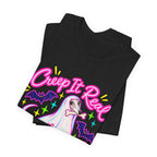 Greyhound Creep It Real Y'all t-shirt in Black, folded