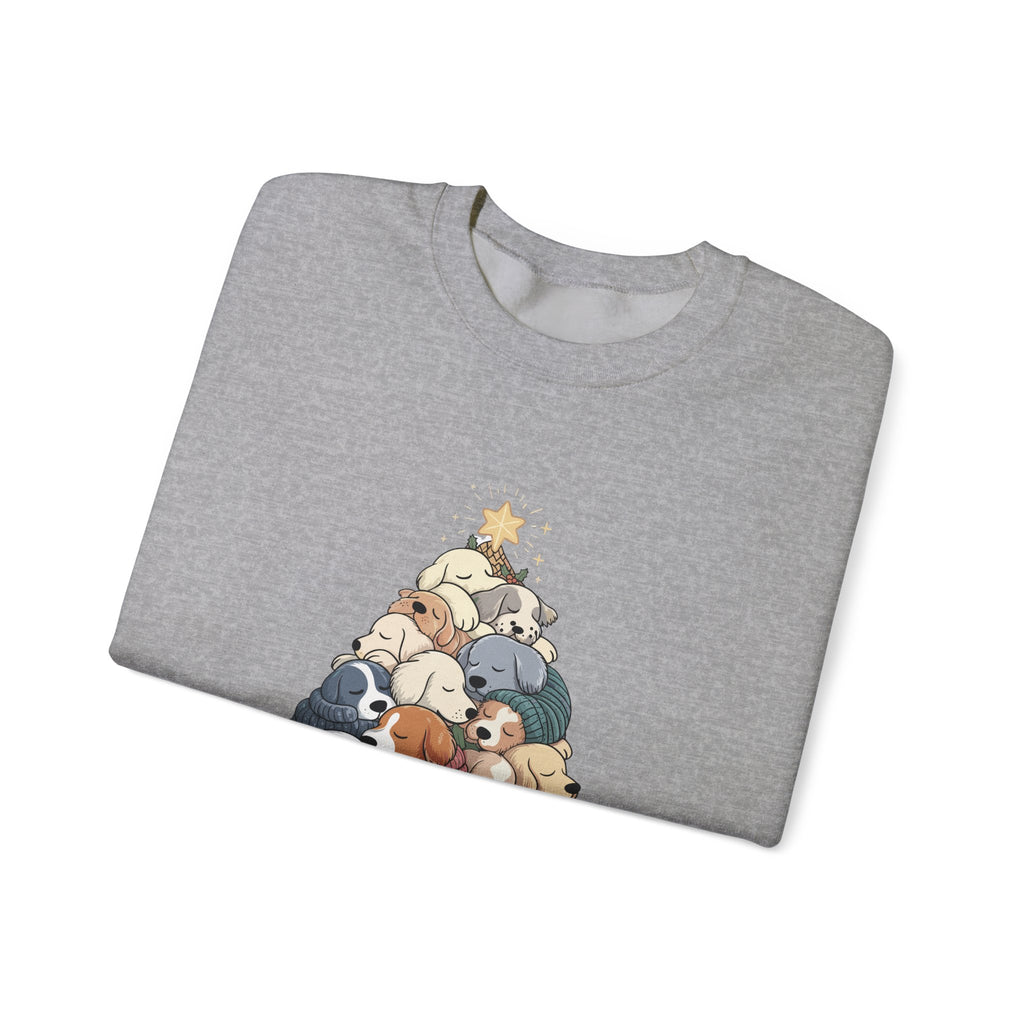 Sleeping Dogs Stacked Christmas Tree Funny Holiday Sweatshirt