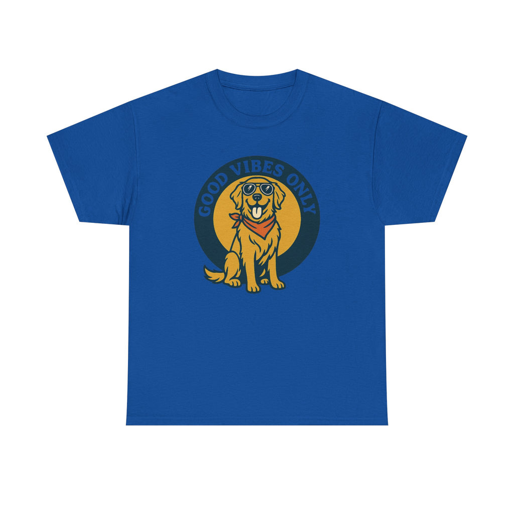 Good Vibes Only Golden Retriever With Glasses T-Shirt