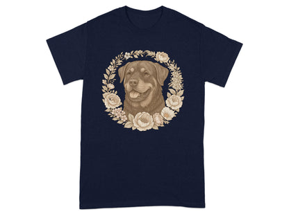 Detailed Floral Dog Design Graphic T-Shirt product