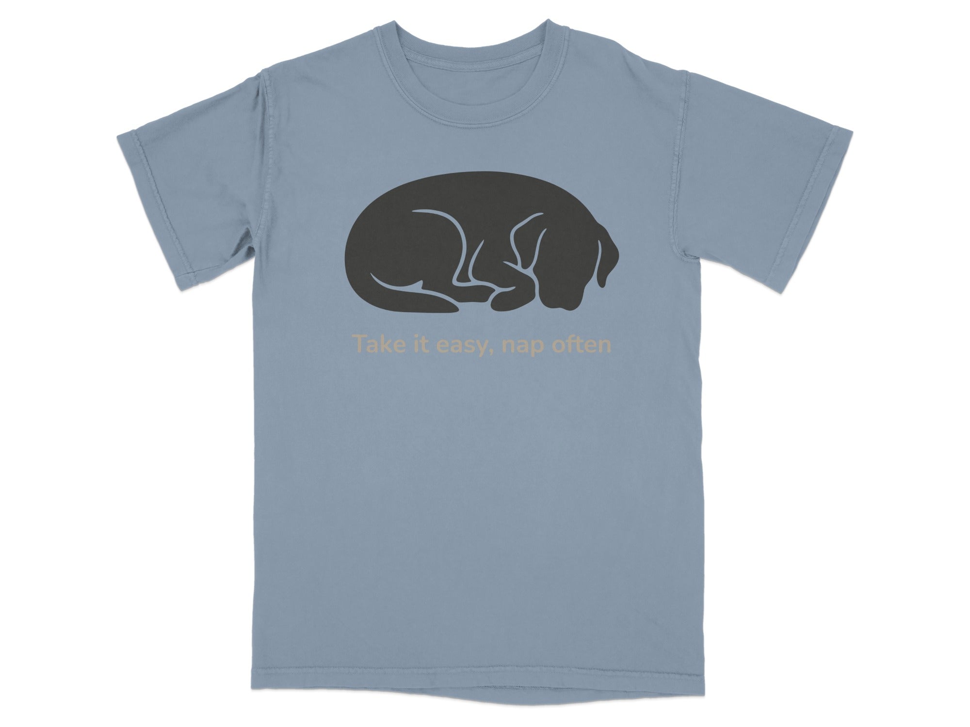 Take It Easy Nap Often Sleeping Dog Graphic T-shirt