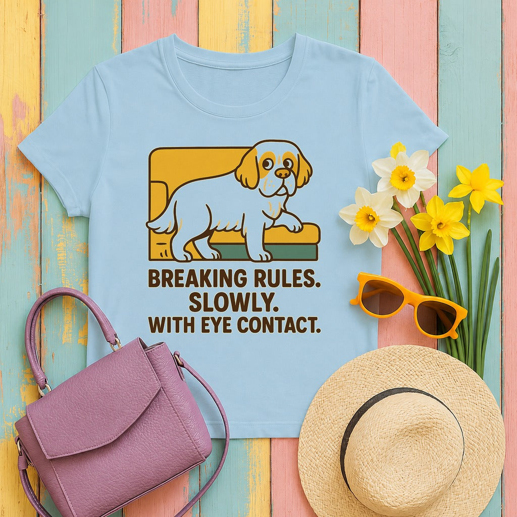 Clumber Breaking Rules Slowly Tee in Light Blue