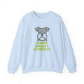 Smart. Spunky. Schnauzy. Schnauzer Sweatshirt in Light Blue
