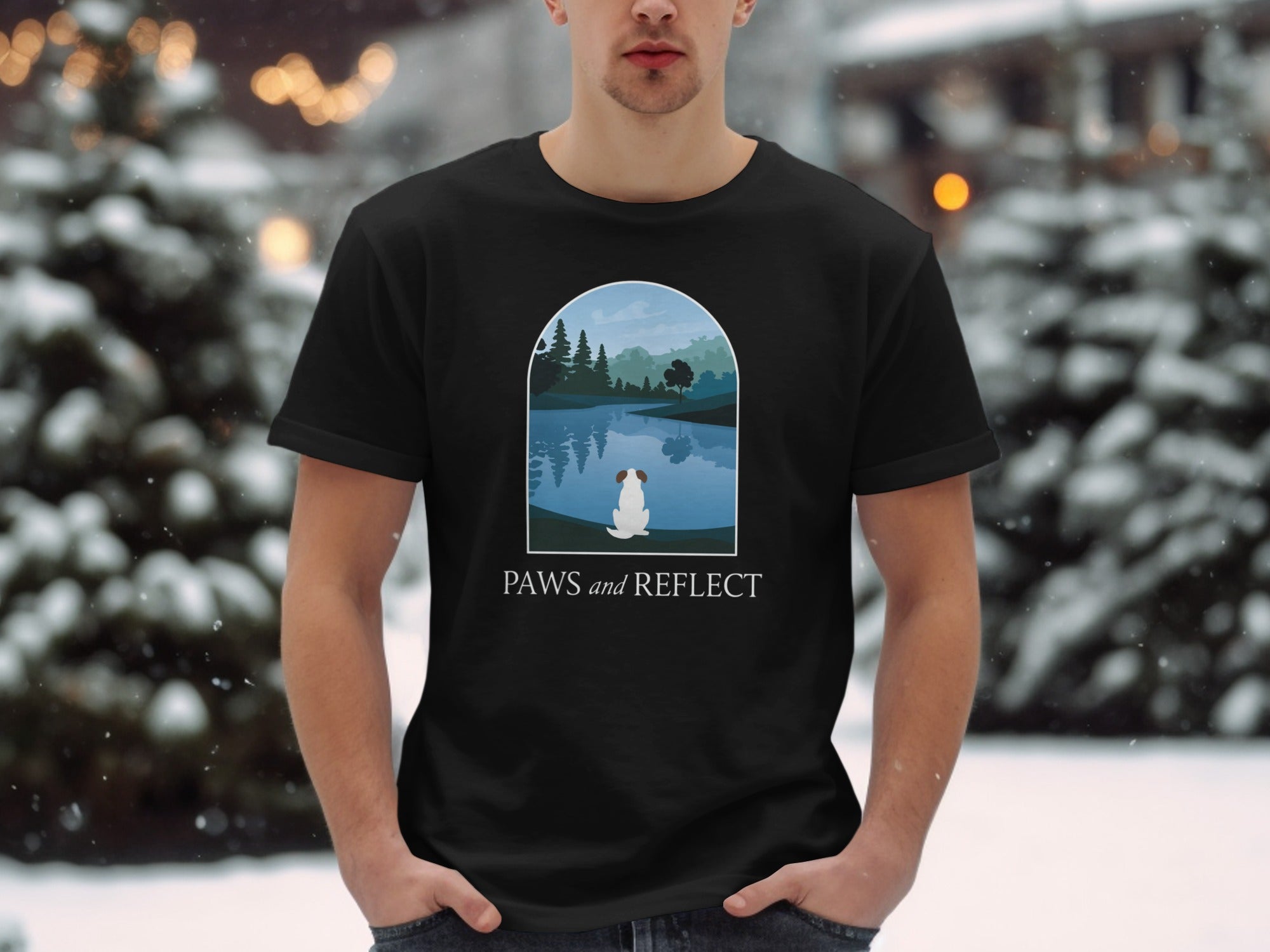 Paws and Reflect Graphic Tee Winter Design