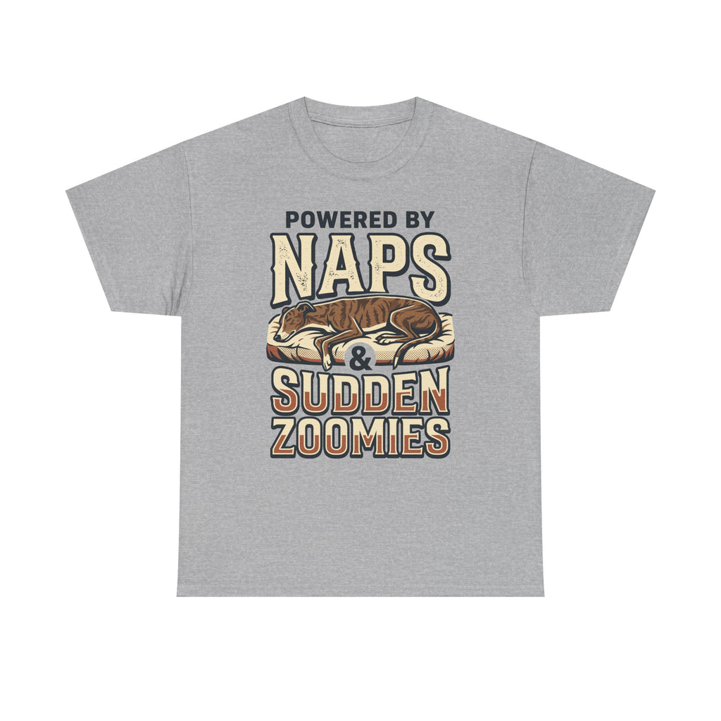 Powered By Naps & Zoomies Greyhound T-Shirt