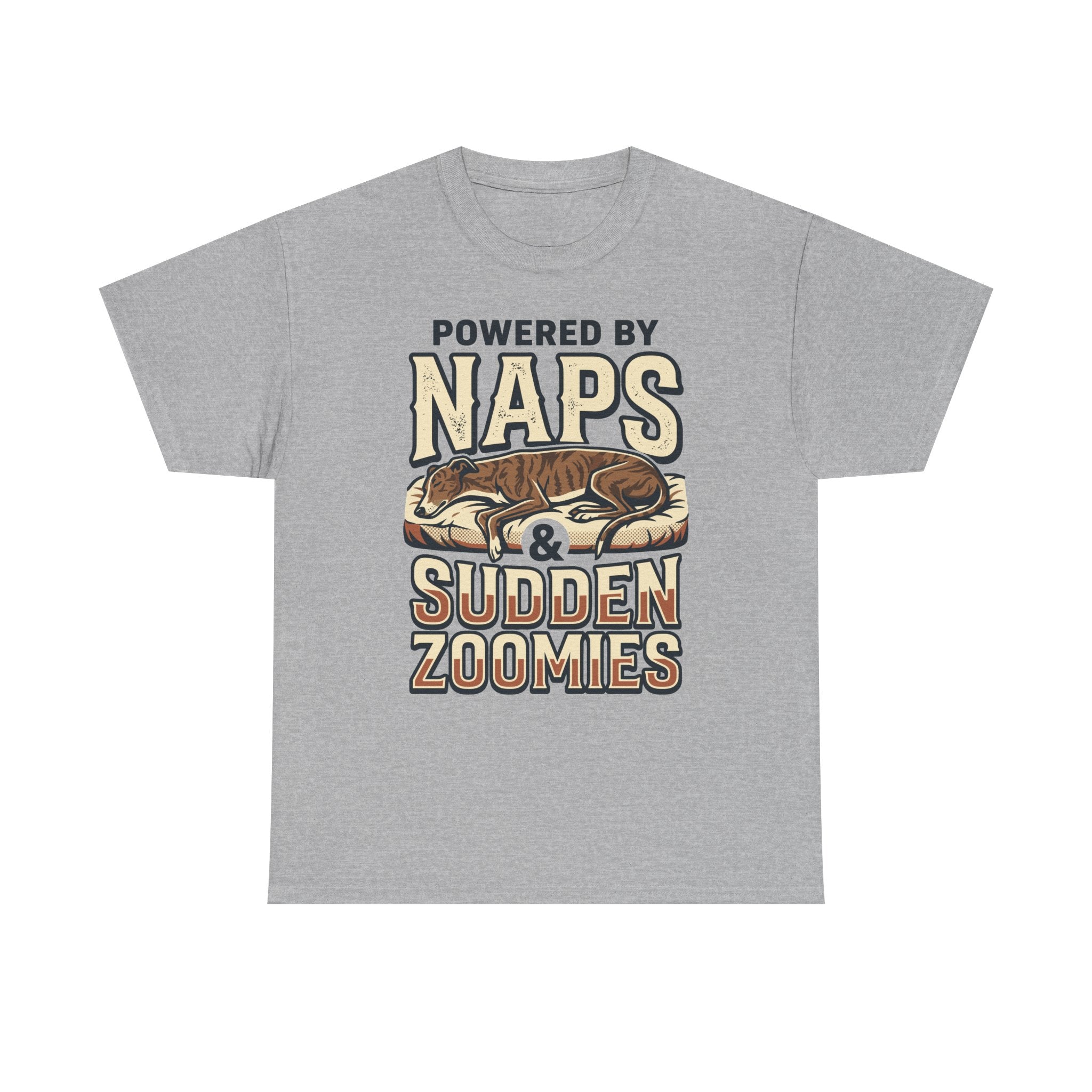 Powered By Naps & Zoomies Greyhound T-Shirt