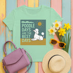 Poodle Days Whimsical Graphic T-Shirt in Mint Green
