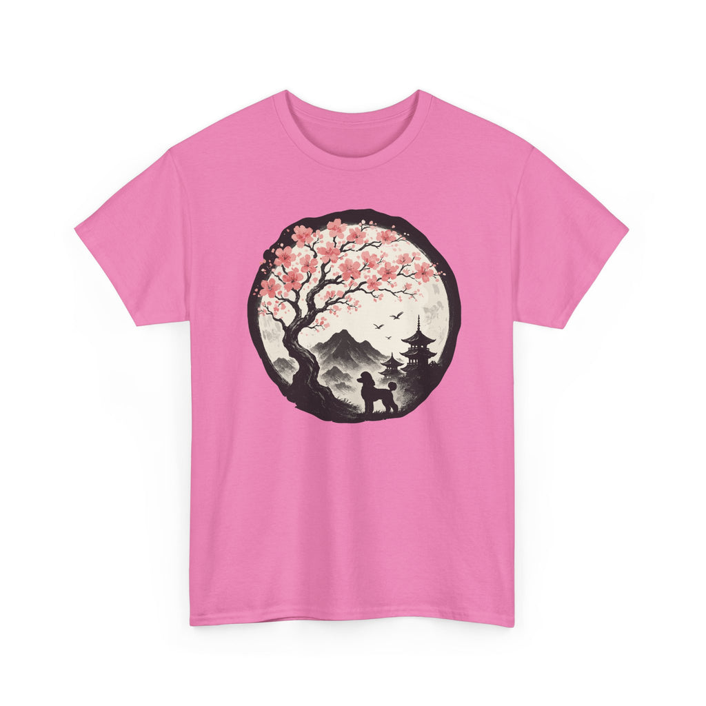 Asian Landscape With Poodle Silhouette T-Shirt