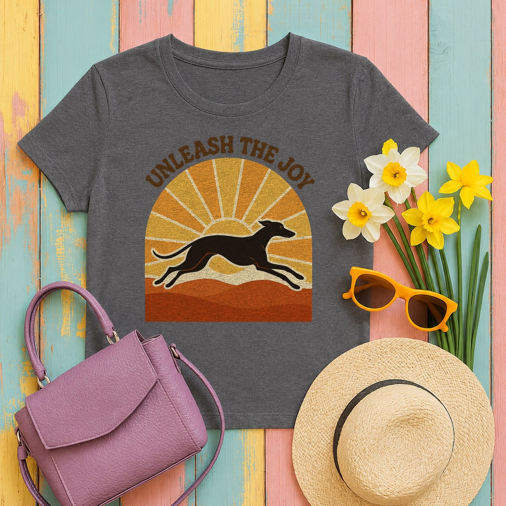 Greyhound Unleash the Joy Tee in Dark Grey Heather