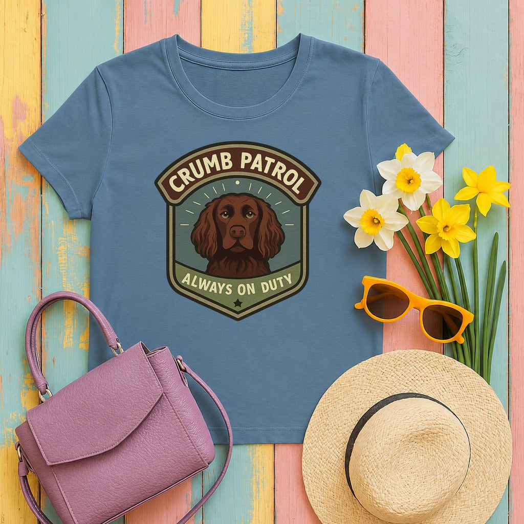 Boykin Spaniel Crumb Patrol T-shirt in Steel Blue