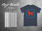 Blue T-Shirt with Red Dog Graphic Design