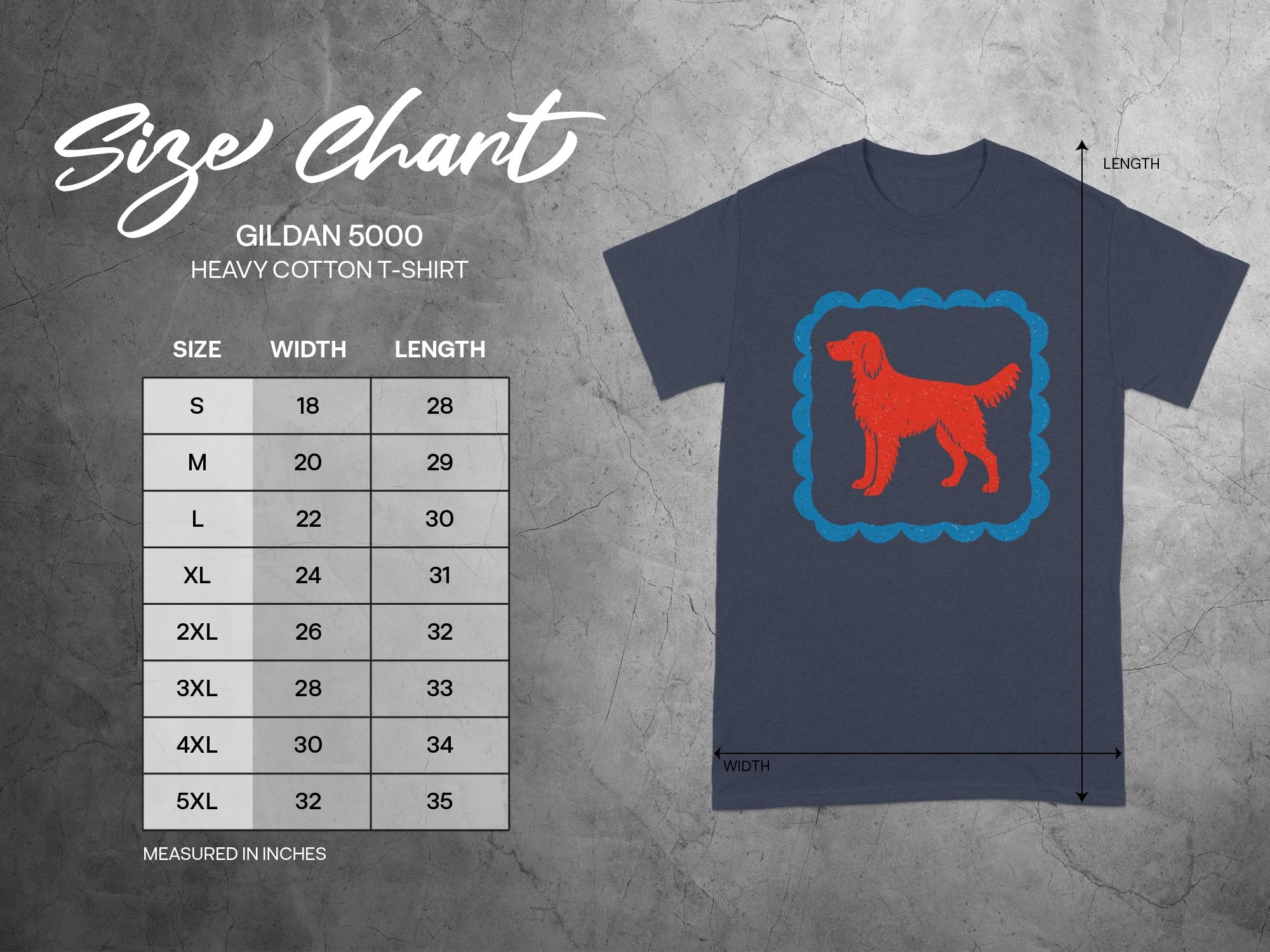 Blue T-Shirt with Red Dog Graphic Design