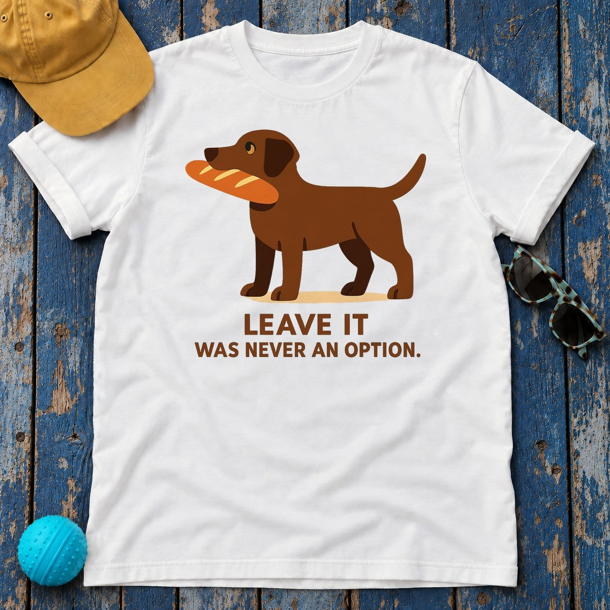 Chocolate Lab Leave It Tee in White