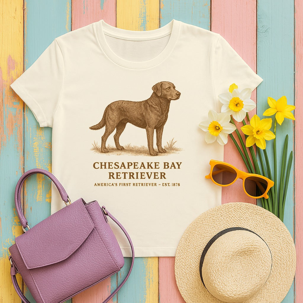 Chesapeake Bay Retriever Field Guide Tee in Natural