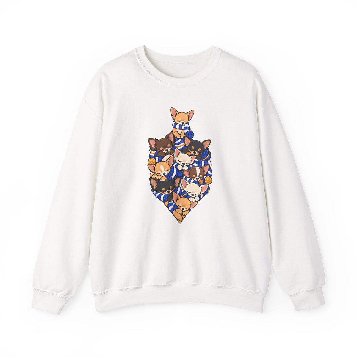 Chihuahua Hanukkah Dreidel sweatshirt in White