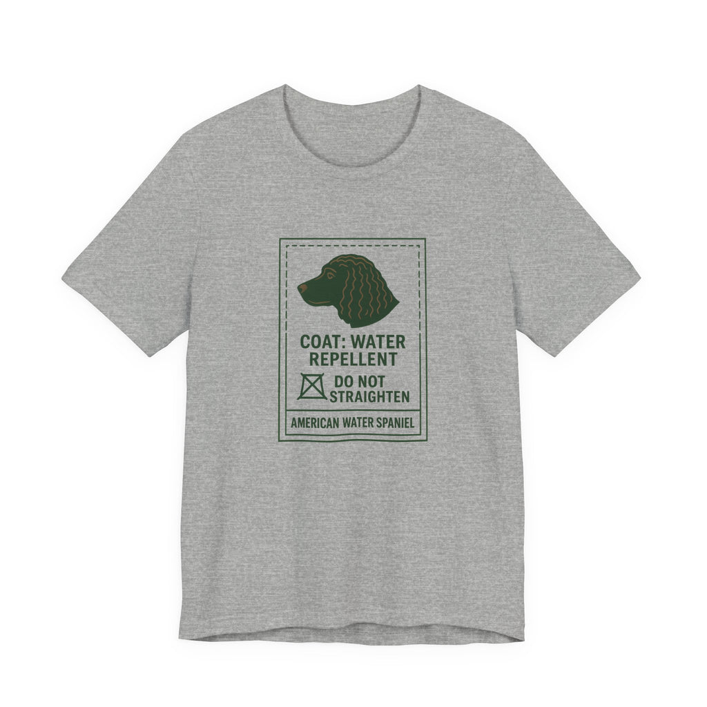 American Water Spaniel Coat Marcel Care Label Tee