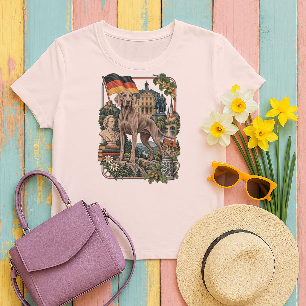 Weimaraner Germany Heritage tee, Soft Pink