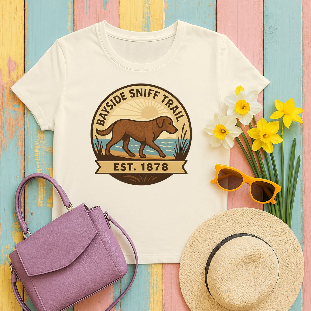 Chesapeake Bayside Sniff Trail Tee in Natural