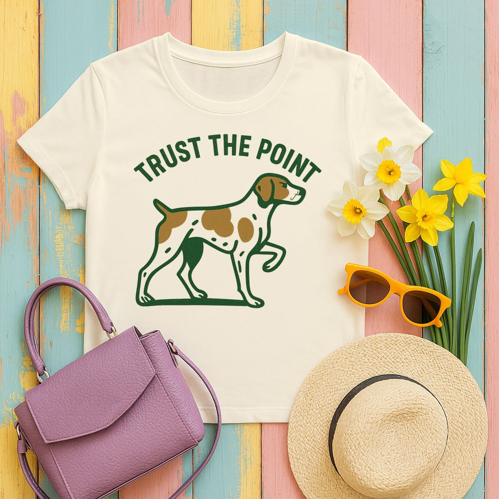 Brittany Spaniel Trust the Point T-shirt in Natural