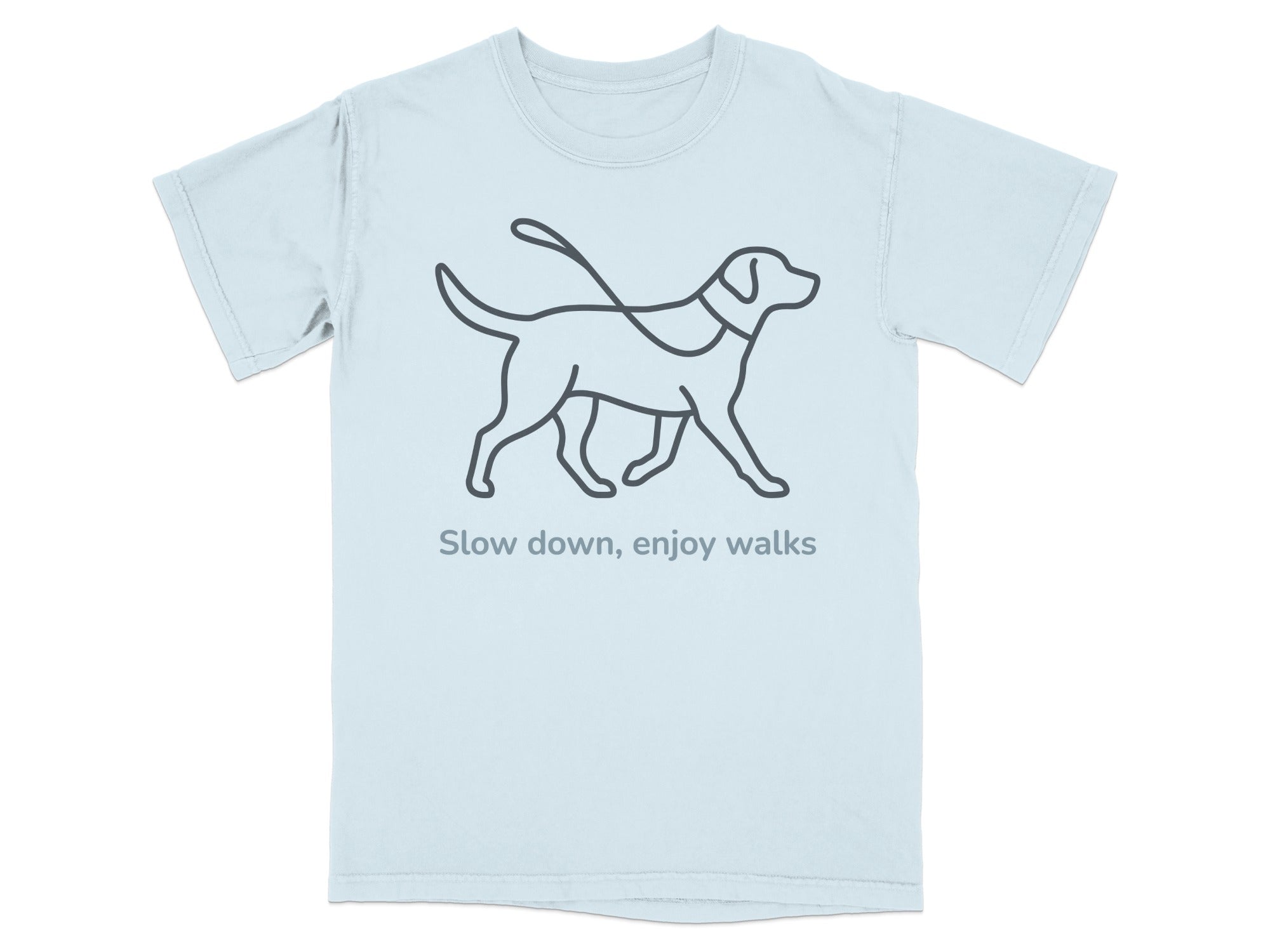 Slow Down Enjoy Walks Dog Graphic T-Shirt