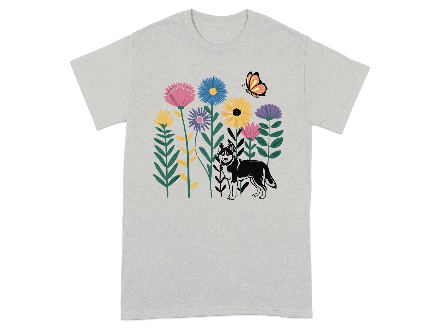 Colorful Flower Garden with Dog and Butterfly product type